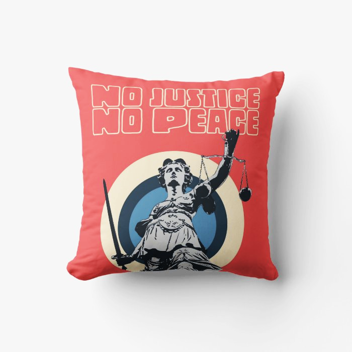 No justice No peace | Freedom | 18 x 18 | Dull Silk | Cushion Cover + Faux insert.