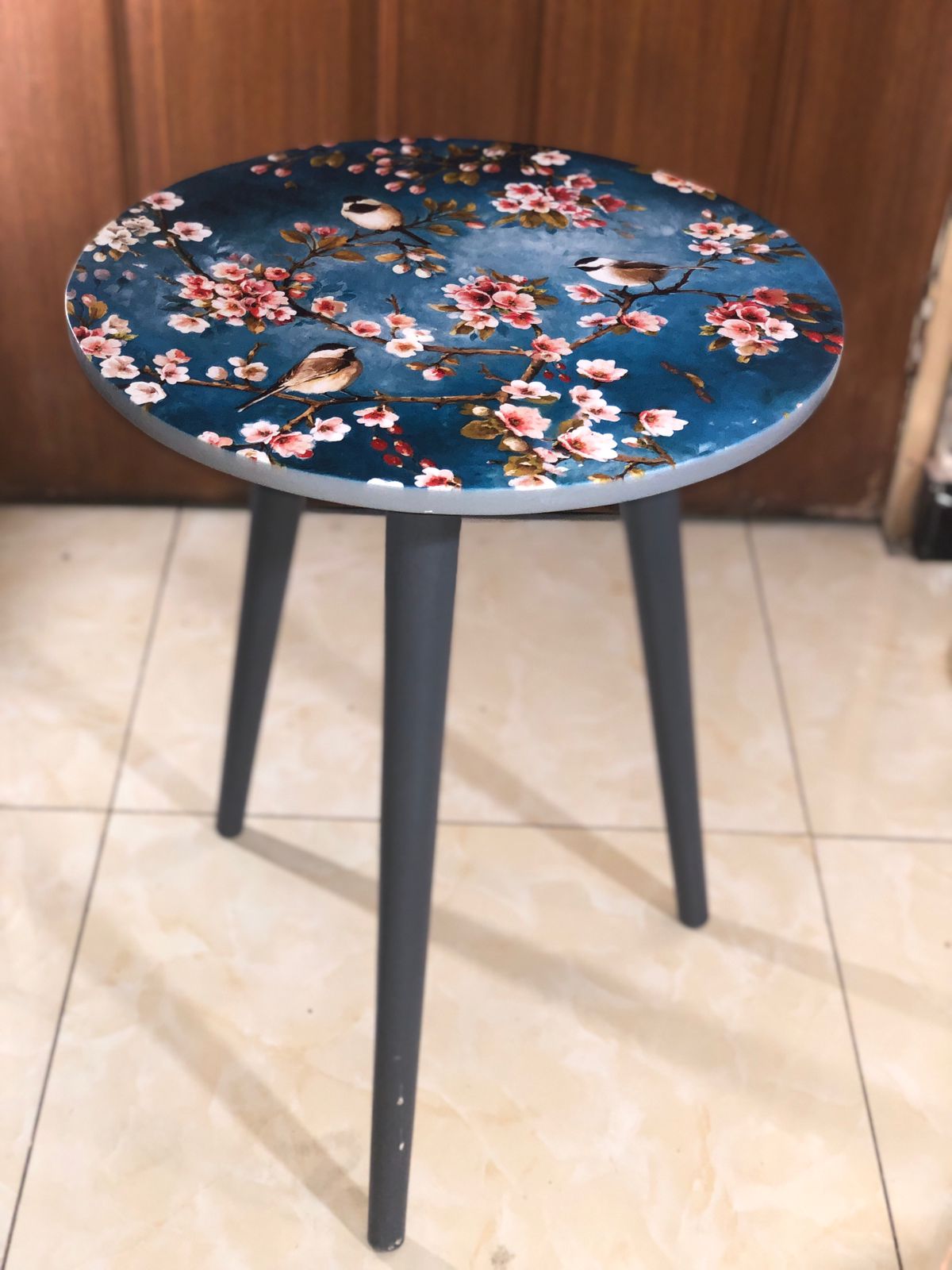 Birds in Blossom Table | Birds in Blossom Collection | Digital Printed | 18" Diameter