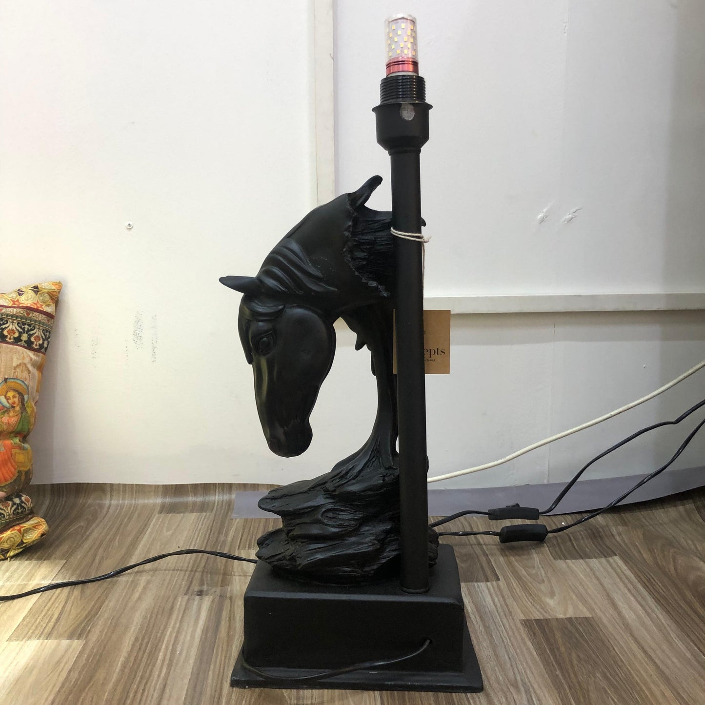 A Regal Horse Lamp| Black | Raisin | Handmade | 20" Height