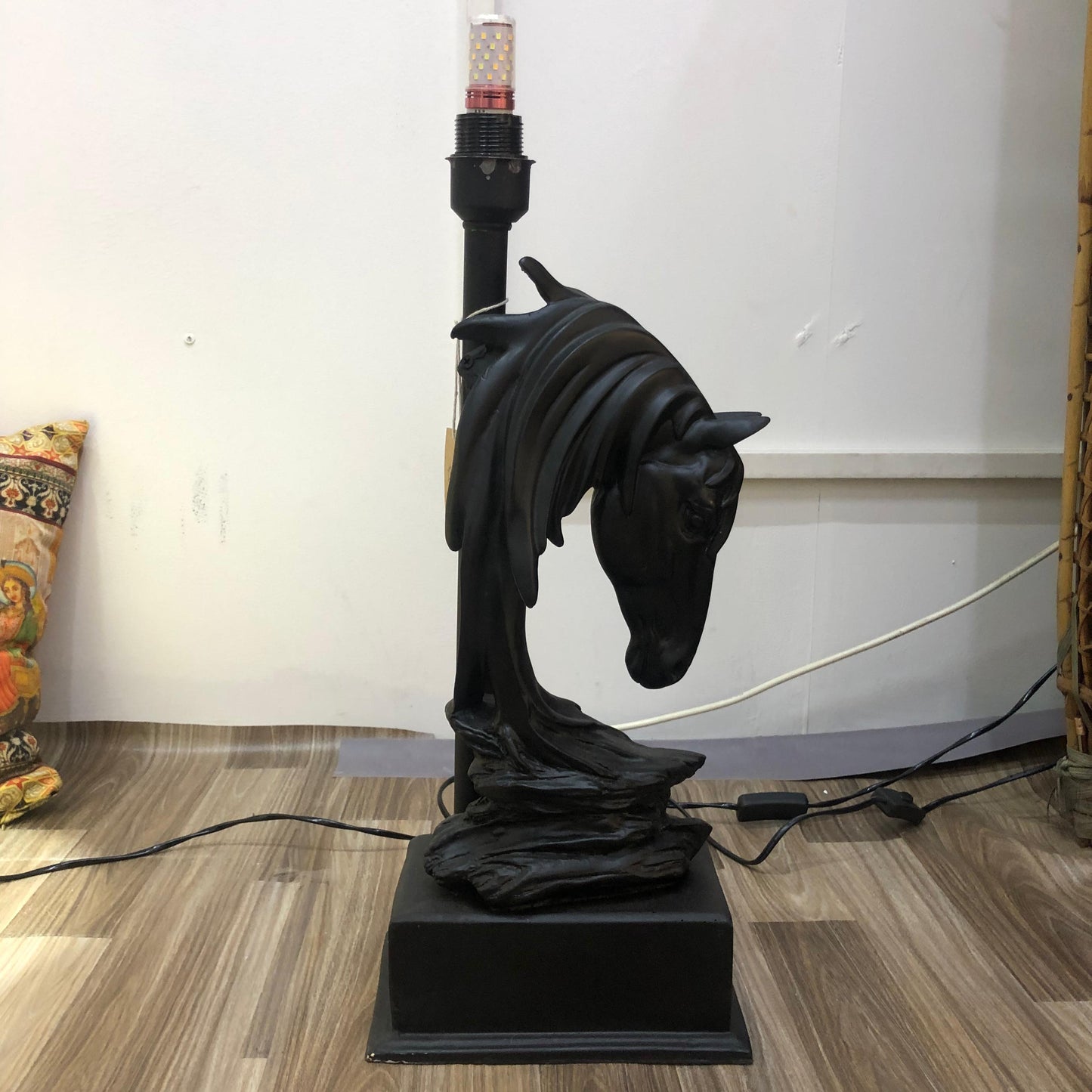 A Regal Horse Lamp| Black | Raisin | Handmade | 20" Height