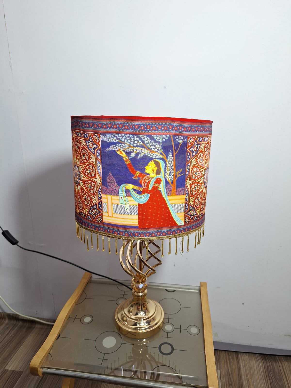 The Rani's Respite Lampshade | Velvet Printed |12" Diameter